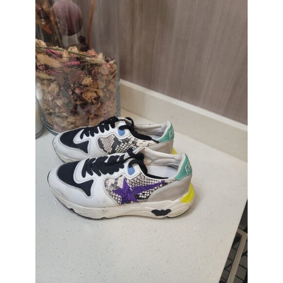 Women's Golden Goose GGDB Running Sole Low Top Sneakers RARE Leopard Size 36 - Picture 2 of 8